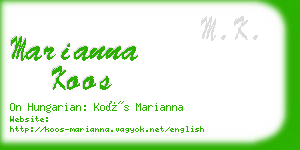 marianna koos business card
